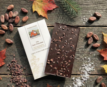 Load image into Gallery viewer, 71% Dark Chocolate with Cacao Nibs &amp; Alaska Sea Salt – 2 oz Bar