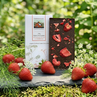 71% Dark Chocolate with Fennel Pollen & Strawberries – 2 oz Bar