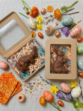 Load image into Gallery viewer, Organic Solid Chocolate Easter Bunny – Dark Chocolate Coconut or Milk Chocolate Orange | Fair Trade, Soy-Free, Handcrafted in Vermont (2.25 oz)
