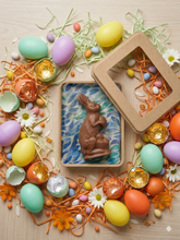 Load image into Gallery viewer, Organic Solid Chocolate Easter Bunny – Dark Chocolate Coconut or Milk Chocolate Orange | Fair Trade, Soy-Free, Handcrafted in Vermont (2.25 oz)