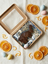 Load image into Gallery viewer, Organic Solid Chocolate Easter Bunny – Dark Chocolate Coconut or Milk Chocolate Orange | Fair Trade, Soy-Free, Handcrafted in Vermont (2.25 oz)