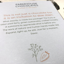 Load image into Gallery viewer, 70% with Fennel Pollen &amp; Strawberries (Organic, Fair Trade Chocolate Bar) - Farmhouse Chocolates