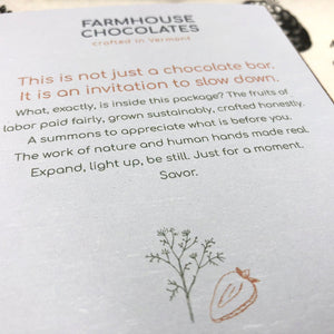 70% with Fennel Pollen & Strawberries (Organic, Fair Trade Chocolate Bar) - Farmhouse Chocolates