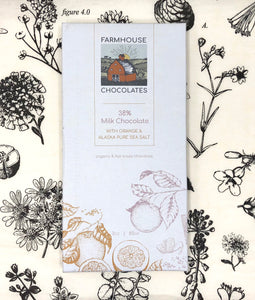 38% Milk Chocolate w/ Orange & Alaskan Sea Salt (Organic, Fair Trade Chocolate Bar) - Farmhouse Chocolates